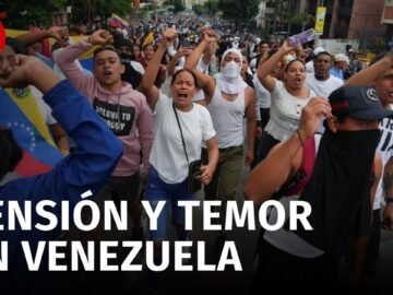 María Corina Machado y Edmundo González en el centro de protestas en Caracas