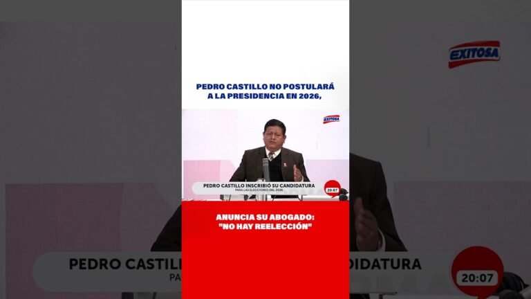 🔴🔵Pedro Castillo no postulará a la Presidencia en 2026, anuncia su abogado: "No hay reelección"