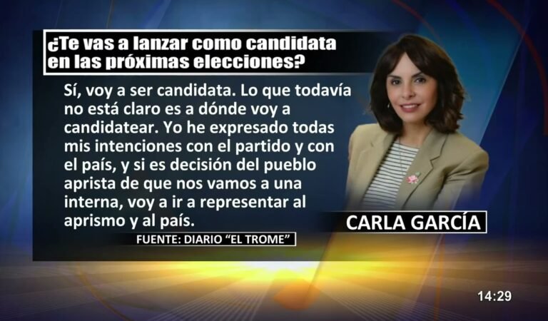 Carla García confirma que será candidata el 2026: «Voy a representar al aprismo»