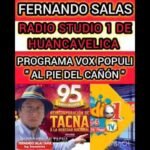 FERNANDO SALAS EN ENTREVISTA DE RADIO STUDIO 1 DE HUANCAVELICA PROGRAMA VOX POPULI AL PIE DEL CAÑÓN