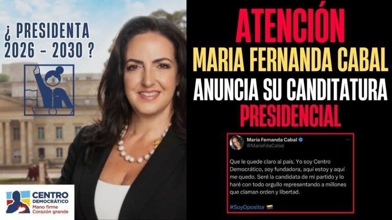 ¿Presidenta 2026 - 2030? | María Fernanda Cabal anuncia su candidatura presidencial