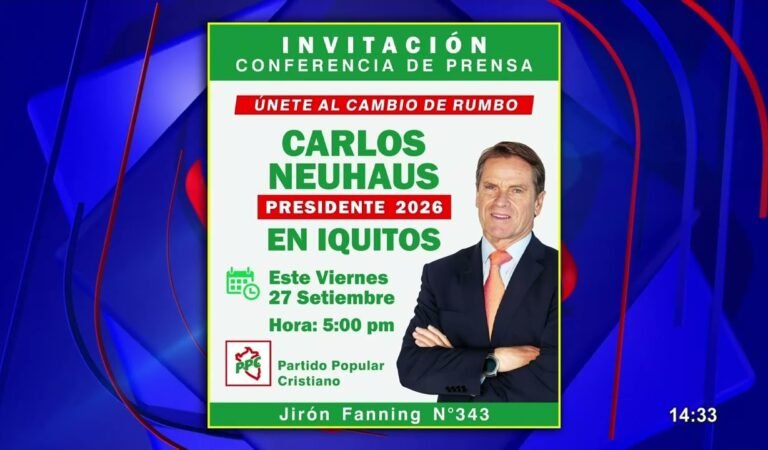 Carlos Neuhaus sería el candidato presidencial del PPC para las elecciones del 2026