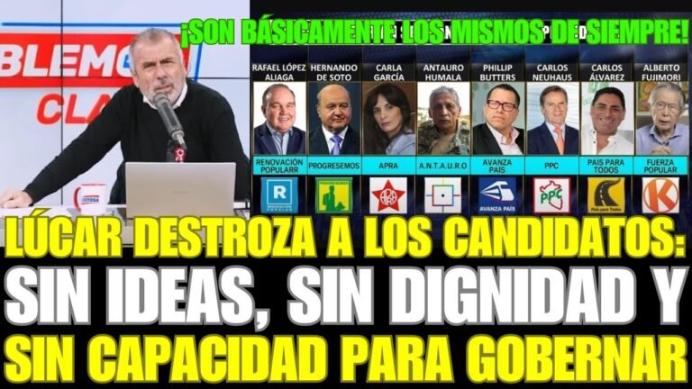 NICOLÁS LÚCAR DESTROZA A LOS CANDIDATOS: SIN IDEAS, SIN DIGNIDAD Y SIN CAPACIDAD PARA GOBERNAR