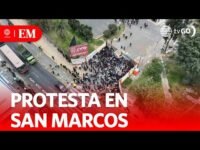 Protesta en Universidad San Marcos en rechazo a elecciones | Edición Mediodía | Noticias Perú