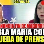 🔴¡URGENTE! MARÍA CORINA MACHADO RUEDA DE PRENSA PARA MEDIOS ESPAÑOLES HOY 29 AGOSTO