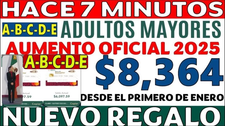 AUMENTO 2025🎁NUEVO REGALAZO ABCCDE💸 $8,364 PESOS CONFIRMA CLAUDIA ¡DIO LUZ VERDE 32 ESTADOS AUMENTO!