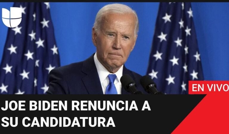 EN VIVO: Joe Biden renuncia a su candidatura y no buscará la reelección