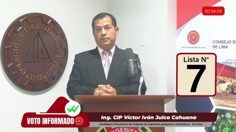 Propuestas del ING. CIP VICTOR IVAN JULCA CAHUANA, candidato al Cap. de Ing. Pesquera y Acuicultura