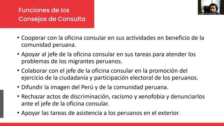 Webinar "Elecciones del Consejo de Consulta 2024-2025" - Consulado General del Perú en Vancouver