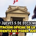 PRESENTACIÓN OFICIAL DE LA NUEVA PRESIDENTA DEL PODER JUDlCIAL / HOY JUEVES 5 DE DICIEMBRE