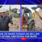 Surco: luego de 50 años liberan vía María Parado de Bellido que estaba obstruida por un muro