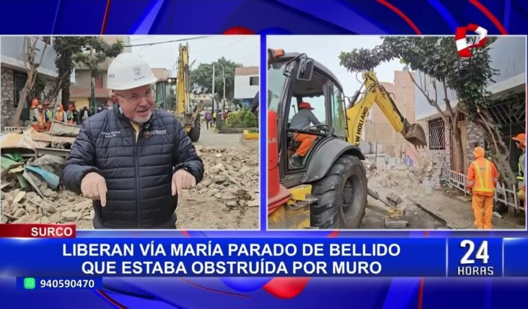 Surco: luego de 50 años liberan vía María Parado de Bellido que estaba obstruida por un muro