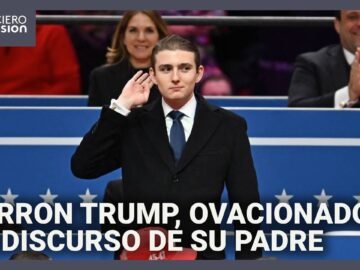 Ovacionan a Barron Trump cuando su padre reconoce el aporte de sus ideas a la campaña presidencial