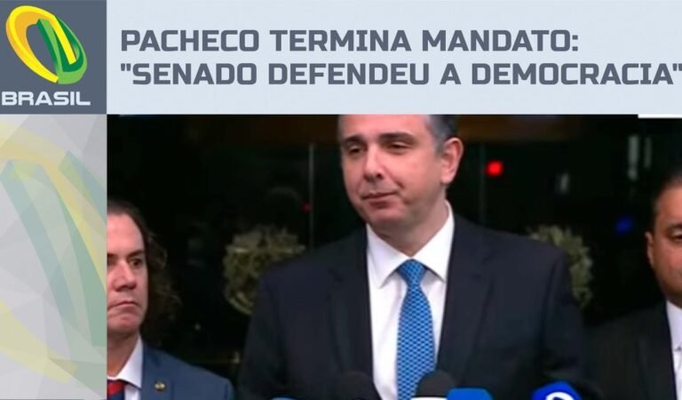 Pacheco termina mandato e diz que Senado defendeu a democracia em meio ao negacionismo