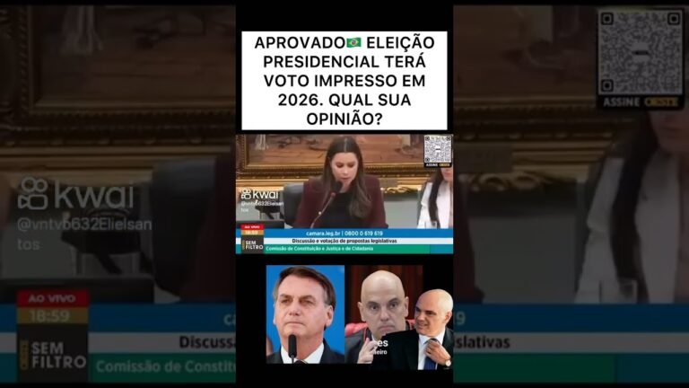 APROVADO: ELEIÇÃO PRESIDENCIAL TERÁ VOTO IMPRESSO EM 2026.#short @canaljcelias2260