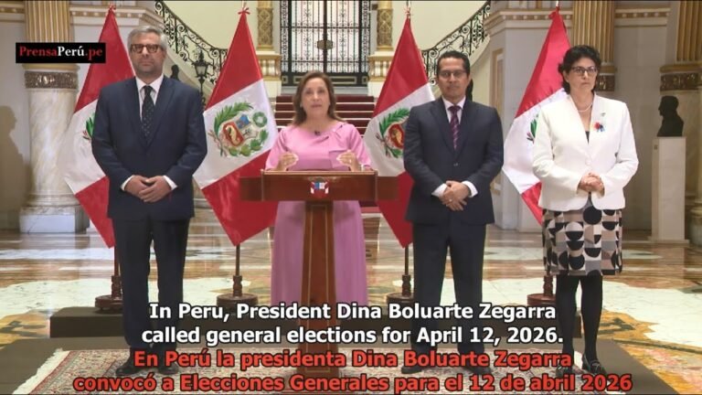 En Perú la presidenta Dina Boluarte convocó a Elecciones Generales para el 12 de abril 2026.