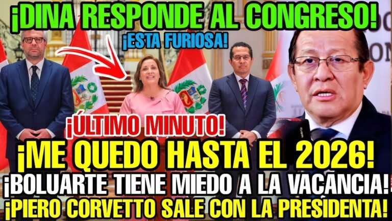 ¡URGENTE! DINA BOLUARTE CONVOCA A ELECCIONES GENERALES PARA 2026 TRAS ESCUCHAR RUMORES D SU VACANCIA
